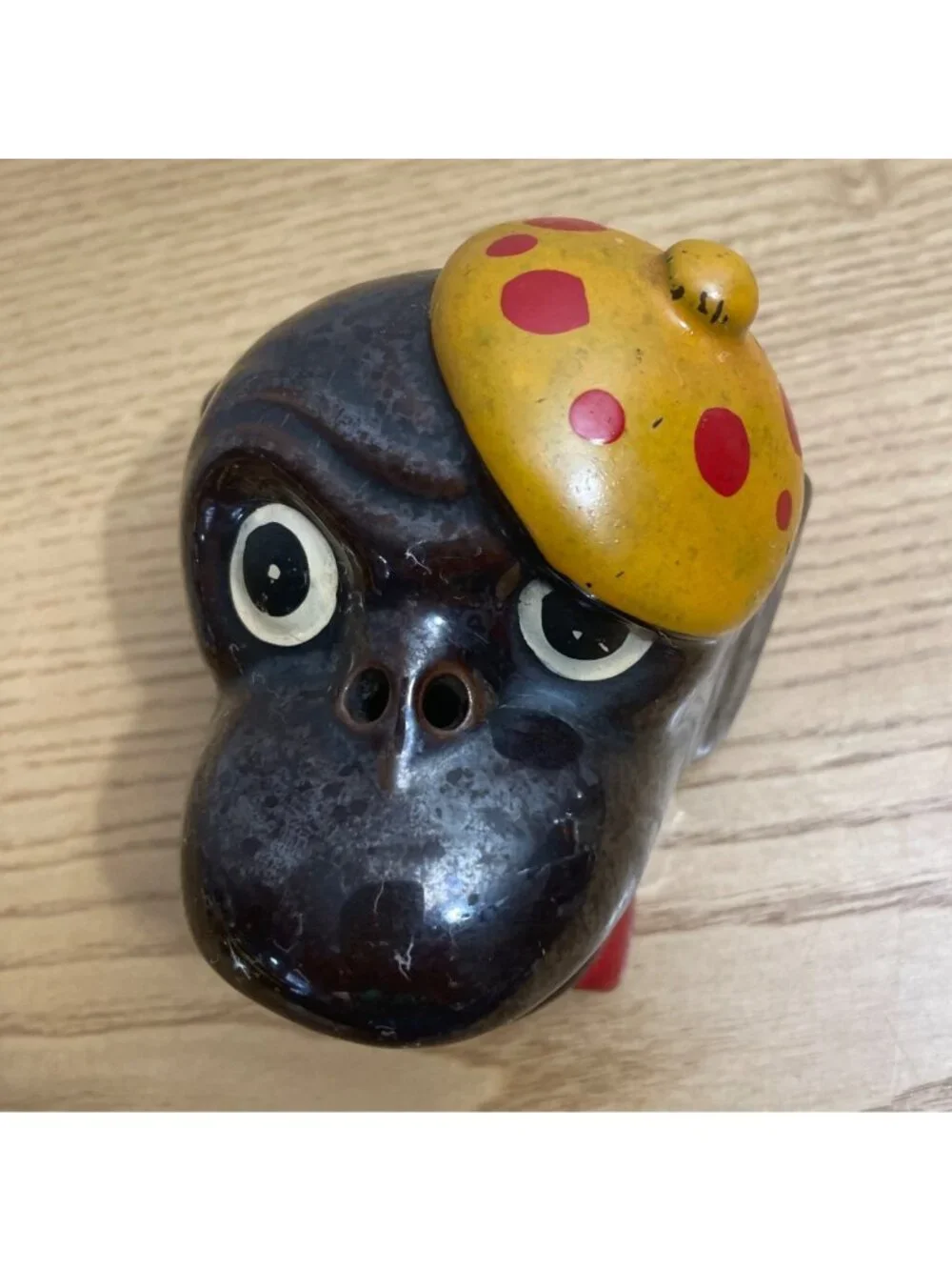 Vtg Smoking Monkey Figural Ashtray Redware Clay Japan 1950s Mid Century MCM